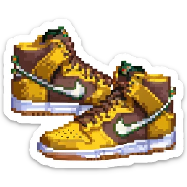 Nike Dunk Curry sneakers, yellow-brown color scheme sticker