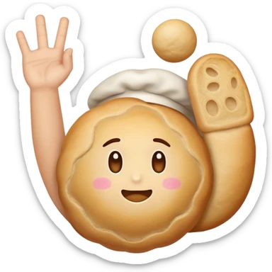 A raw ball of dough doing a salute sticker