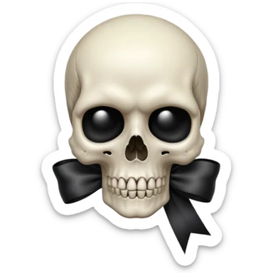 BLACK RIBBON SKULL sticker