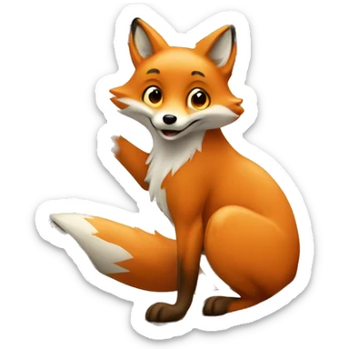 Fox climbing a tree for treats sticker