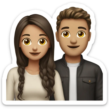 Brunette couple￼ sticker