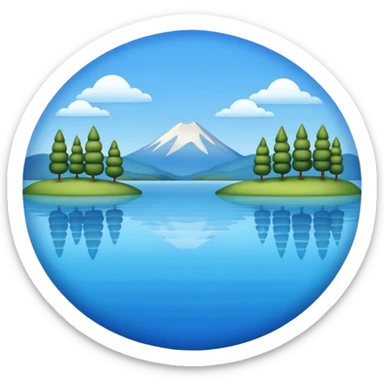 Emoji of lake in Apple style sticker