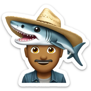 Tiburón con sombrero de vaquero sticker