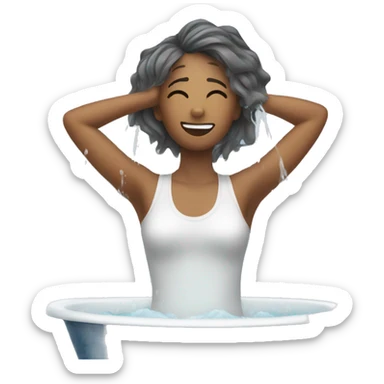 woman washing her hair sticker