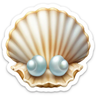 shell with pearl sticker