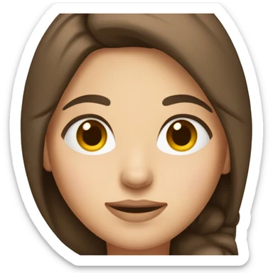 Woman with brown hair and middle part sticker