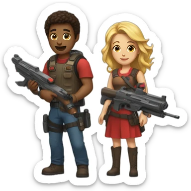 love and blaster sticker