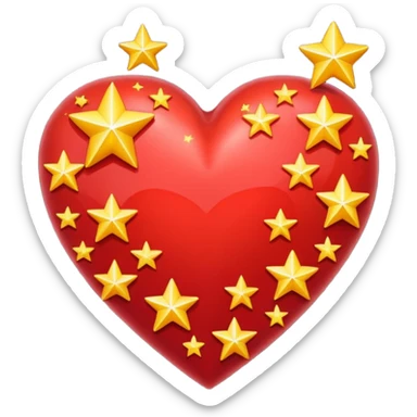 Crea un corazon con muchas estrellitas  sticker
