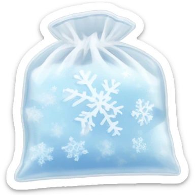Snow in zip bag sticker