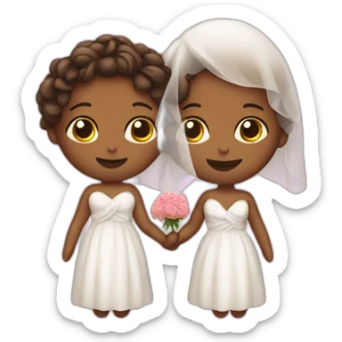 two people in love marrying getting a baby sticker