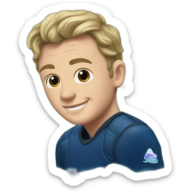 Jonathan Toews as rainbow fish inside an aquarium sticker