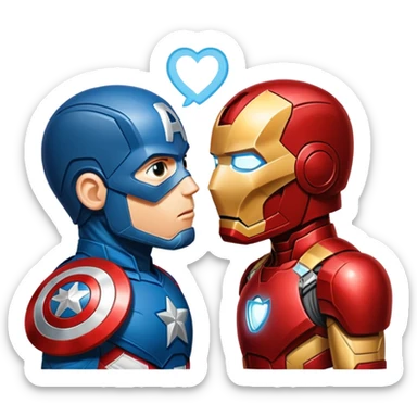 Captain america x iron man kissing  sticker