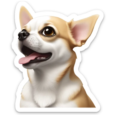 Perro Chihuahua blanco y negro, gordito y  alegre  sticker