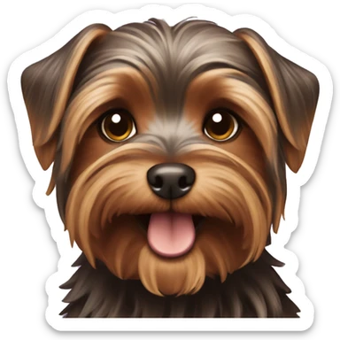 A mini chocolate Yorkshire terrier dog sticker