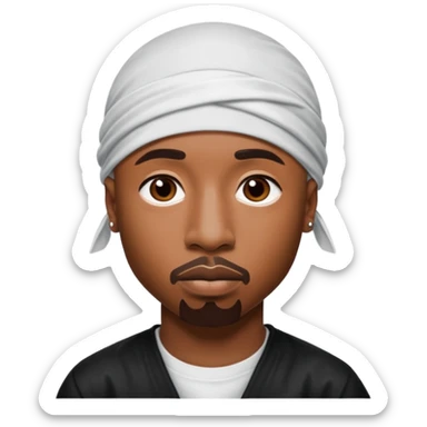 2Pac only face and durage sticker