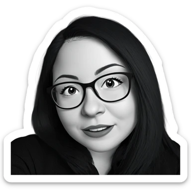 smiling girl in monochrome sticker