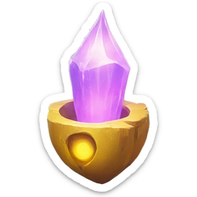 a glowing pure yellow magical artifact sticker