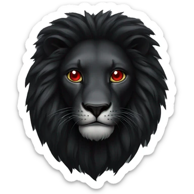 Black lion with red eyes sticker