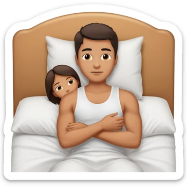 Masculine woman spooning in bed sticker