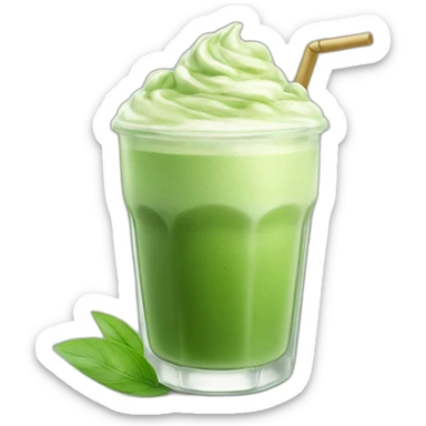 Iced Matcha latte in a glass sticker