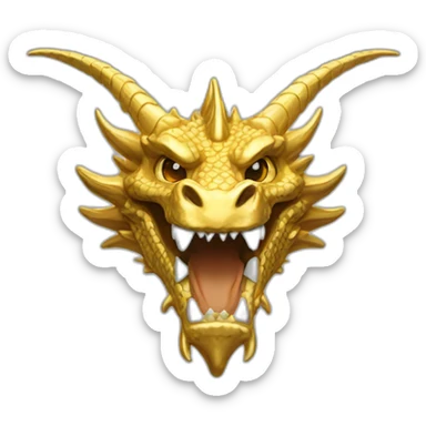 Gold Dragon Head With Diamond Horn sticker