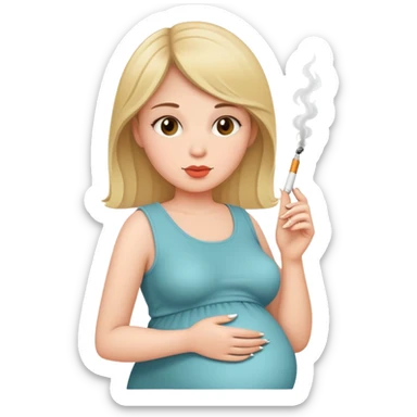 mujer embarazada con cigarro sticker
