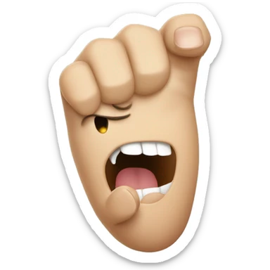 Biting index finger  sticker