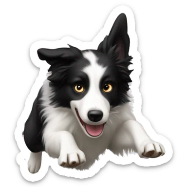 Border collie jumping over anvil sticker