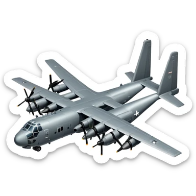 AC-130 gunship aircraft with side-mounted cannons sticker