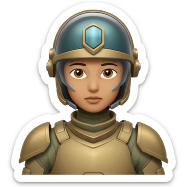 futuristic armored soldier human portrait, head and shoulders only, South Asian facial features, helmet visor, sci-fi armor details, 3D cartoon, mobile game icon style, clean background, no text, no watermark
 sticker