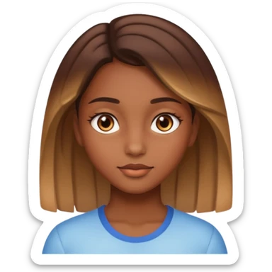 Une fille marron yeux marrons claire avec un beau placage sticker