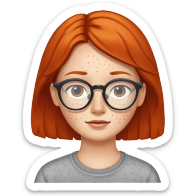 freckled peole with glasses sticker