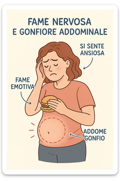 fame nervosa gonfiore addominale in italiano sticker