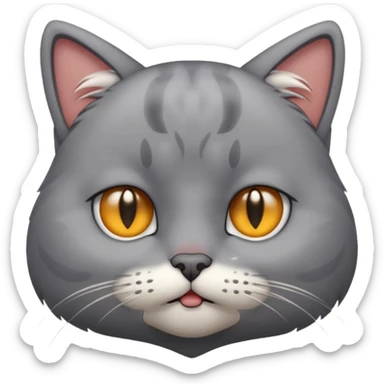 Realistic sad cat with 1 tear  sticker