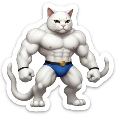 Super muscular Buff sigma Gigachad cat full body  sticker