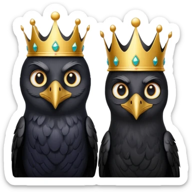 realistic King and queen ravens sticker