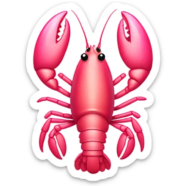 Pink lobster with glittee sticker