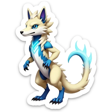 Epic Edgy Cute Colorful Modern Anthro Vernid-Protogen-Sergal-fursona-creature-animal full body sticker