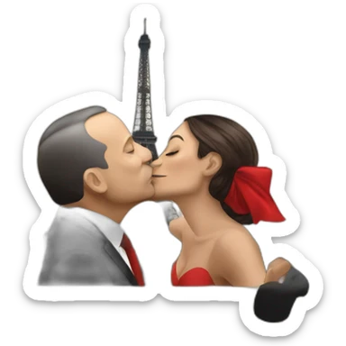 Erdogan kiss eiffel tower sticker