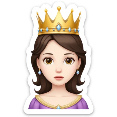 Brunnet princess sticker