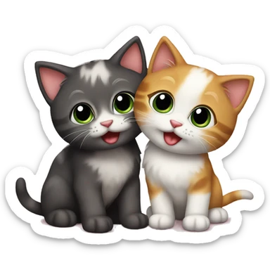 two kitten best friends birthday sticker