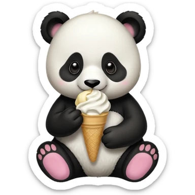 Panda eating ice cream sticker