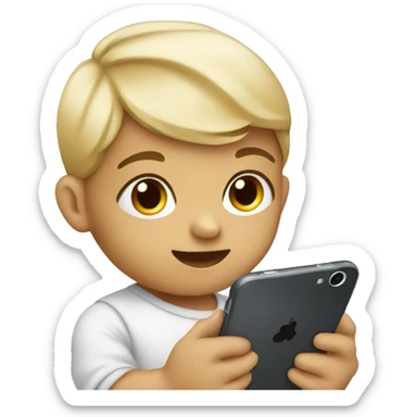 Baby holding phone sticker