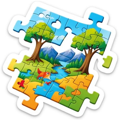 jigsaw puzzle with nature puzzle sticker