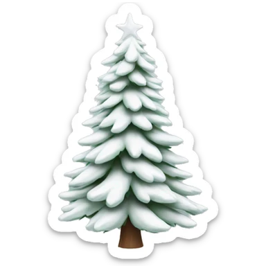 actual white fir christmas tree isolated.  sticker