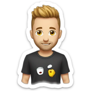 squeezie avec un tee shirt ou il y a ecrit "cramptésé" sticker