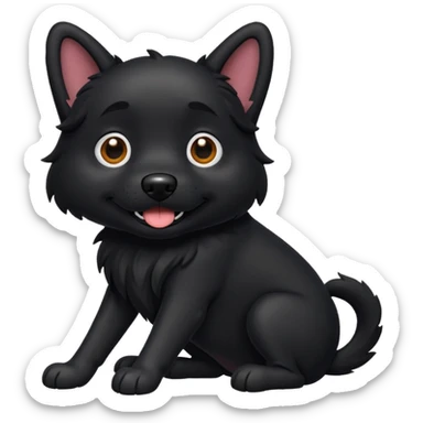 perro negro sticker
