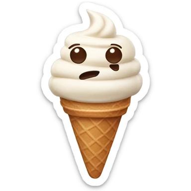 Ice cream with fudge sticker