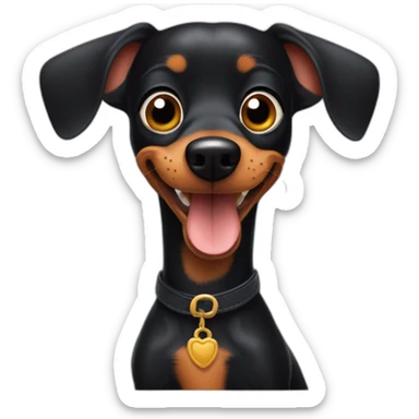 black dog dachshund in barbicore style sticker