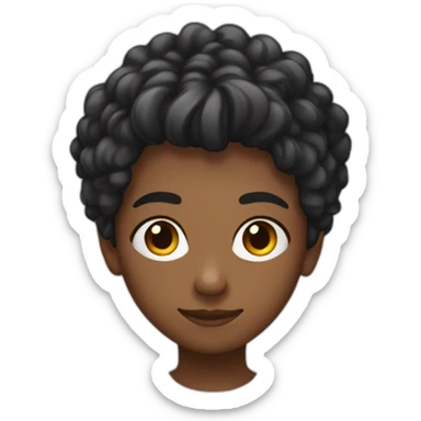 Adolescente avec cheveux noir sticker